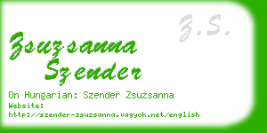 zsuzsanna szender business card